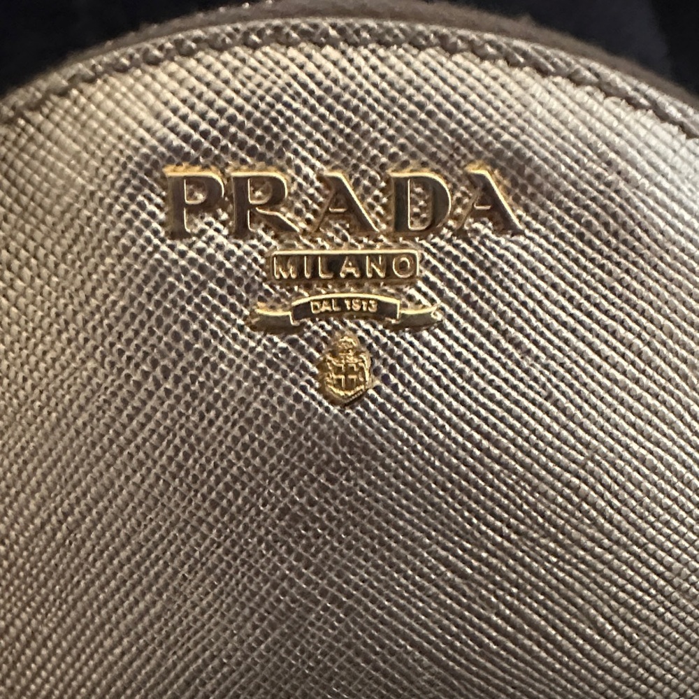 Prada Gold Saffiano Leather Coin Pouch with Chain Keyring - Picture 2 of 11
